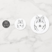Wolf Head Face Charcoal Witte Confetti (Achterkanten)