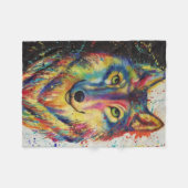 Wolf Head Fleece Blanket (Voorkant (Horizontaal))