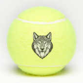 Wolf head from the front tennisballen (Achterkant)