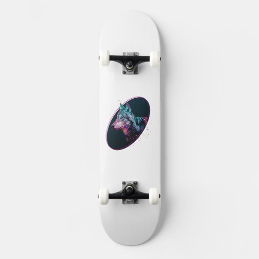 Wolf Head Galaxy Persoonlijk Skateboard (Voorkant)
