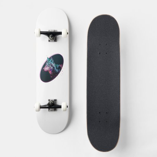 Wolf Head Galaxy Persoonlijk Skateboard (Voorkant)