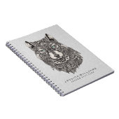 Wolf Head Intricate Illustratie Notitieboek (Rechterzijde)