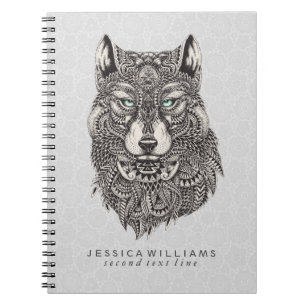 Wolf Head Intricate Illustratie Notitieboek