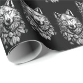 Wolf Head laat dier originele kunst tekenen Cadeaupapier (Rol Hoek)