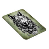 Wolf Head laat dier originele kunst tekenen Magneet (Rechterzijde)