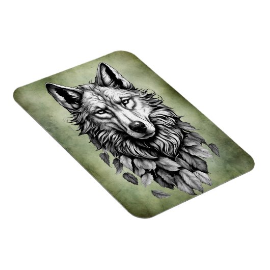 Wolf Head laat dier originele kunst tekenen Magneet (Rechterzijde)