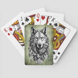 Wolf Head laat dier originele kunst tekenen Pokerkaarten