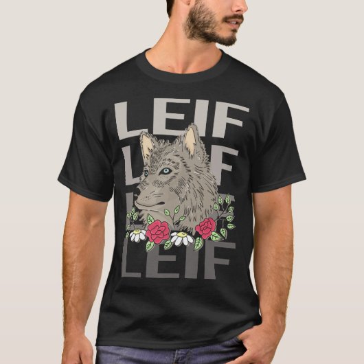Wolf Head - Leif Naam T-shirt (Voorkant)