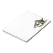 Wolf Head logo Waterverf kunst Notitieblok (Linkerzijde)