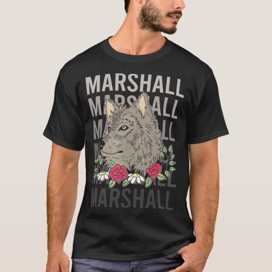 Wolf Head - Marshall naam T-shirt (Voorkant)