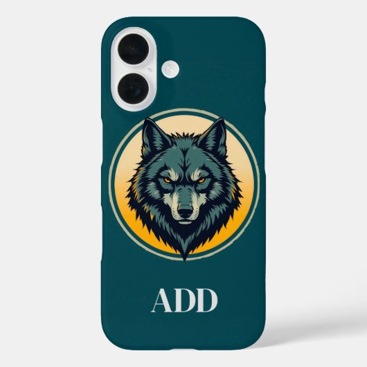 Wolf Head met een cirkelvormige achtergrond Case-Mate iPhone Case (Achterkant)