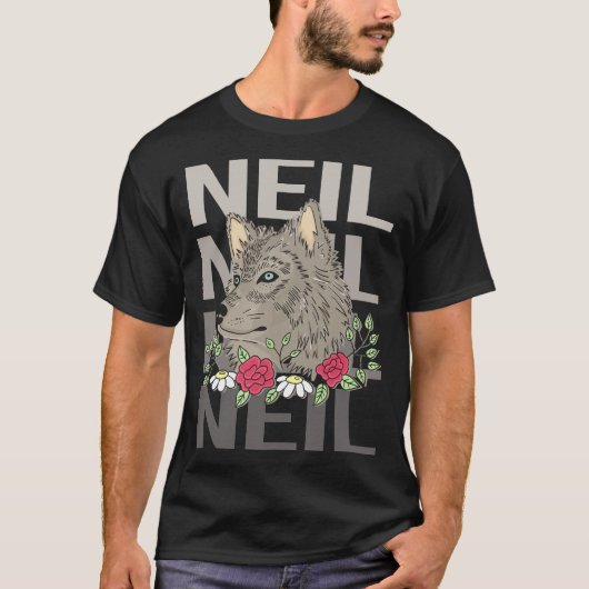 Wolf Head - Neil Naam T-shirt (Voorkant)