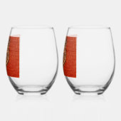 Wolf Head on Red     Wijnglas Zonder Voet (Links)