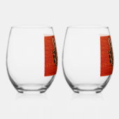 Wolf Head on Red     Wijnglas Zonder Voet (Rechts)