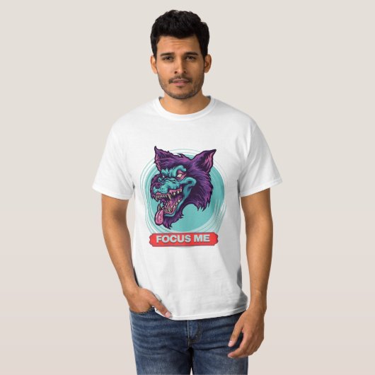 Wolf Head ontwerp T-shirt (Voorkant volledig)