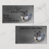 WOLF HEAD op geborsteld staal Visitekaartje (Voorkant / Achterkant)