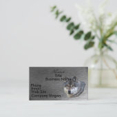 WOLF HEAD op geborsteld staal Visitekaartje (Staand voorkant)