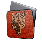 Wolf Head op rode elektronica tas (Voorkant Links)