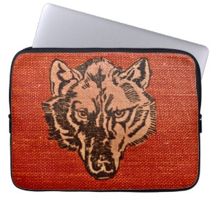 Wolf Head op rode elektronica tas