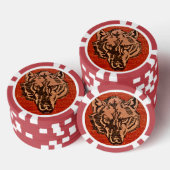 Wolf Head op rode pokerchips (Opstapeling)