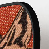 Wolf Head op rood Pickleball Paddle (Links Detail)