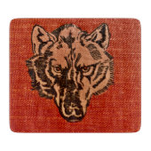 Wolf Head op rood Snijplank (Voorkant)