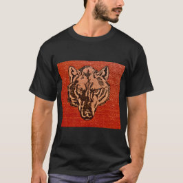 Wolf Head op rood T-shirt
