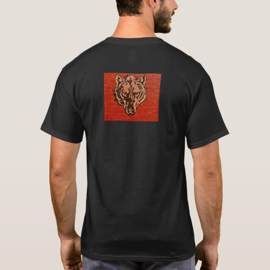 Wolf Head op rood T-shirt (Achterkant)