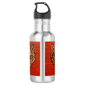 Wolf Head op rood Waterfles (Achterkant)