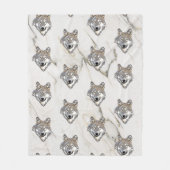 Wolf Head Pattern Fleece Deken (Voorkant)