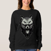 Wolf Head Pixel 8 Bit Retro Video Game Trui (Voorkant)