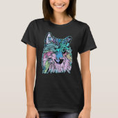 Wolf head predator face imprint with wild animal t-shirt (Voorkant)