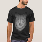 Wolf head predator face imprint with wild animal t-shirt (Voorkant)