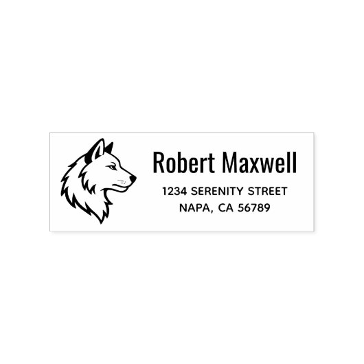 Wolf Head Profile Return Address Rubberstempel (Afrduk)