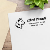 Wolf Head Profile Return Address Rubberstempel