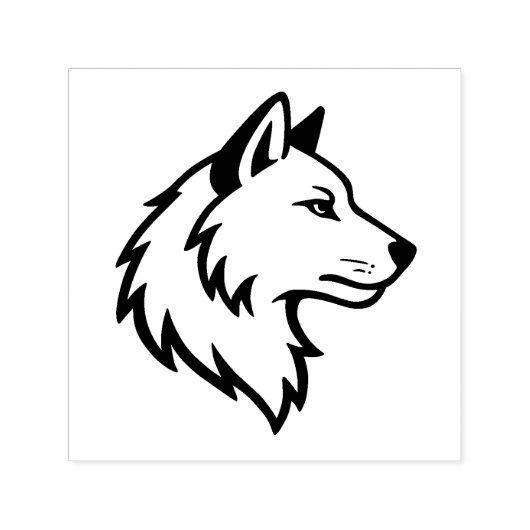 Wolf Head Profile Zelfinktende Stempel (Design)