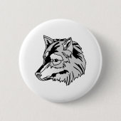 Wolf Head Ronde Button 5,7 Cm (Voorkant)