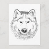 Wolf Head Sketch Briefkaart (Voorkant)