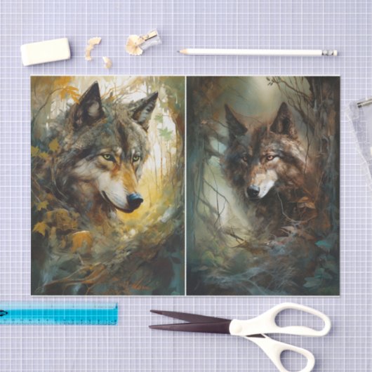 Wolf Head Tissuepapier (Craft)