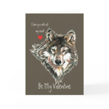Wolf Head Valentijn houdt van mijn Heart Wildlife