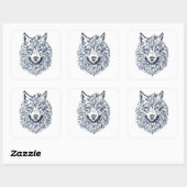Wolf Head Vierkante Sticker (Vel)