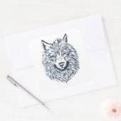 Wolf Head Vierkante Sticker (Envelop)