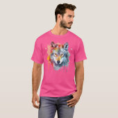 Wolf Head-Waterverf T-shirt (Voorkant volledig)