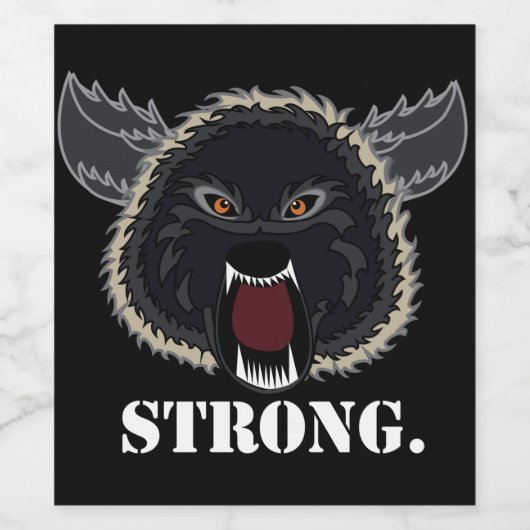 Wolf Head Wijn Etiket (Enkel label)