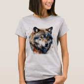 Wolf Head Wildlife Natuur Art Animal T-shirt (Voorkant)