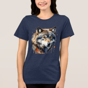 Wolf Head Wildlife Natuur Art Animal Tri-Blend Shirt