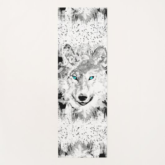 Wolf Head Yoga Mat | Gray Wolf Drawing (Voorkant)