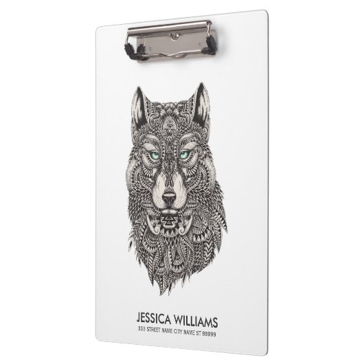 Wolf Head Zwart  Illustratie Klembord (Links)