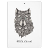 Wolf Head Zwart  Illustratie Klembord (Achterkant)