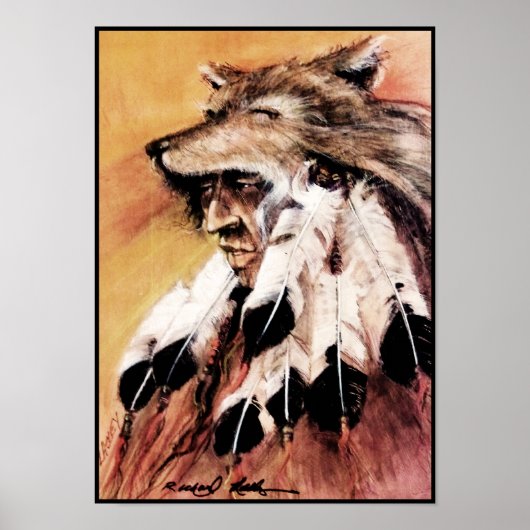 Wolf Headdress Canvas Print (Voorkant)